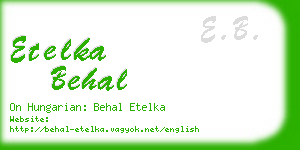 etelka behal business card